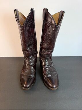 Tony Lama Men's 7B Oxblood Cowboy Boots Made in Mexico 4X Western